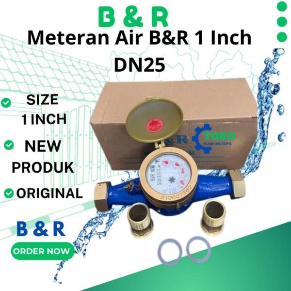 Water Meter B&R ukuran 1 inch