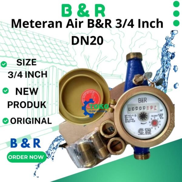 Water Meter B&R ukuran 3/4 inch