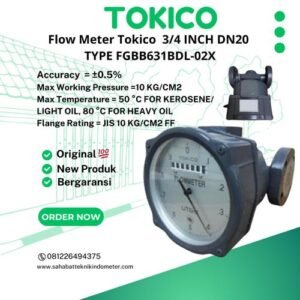 Tokico Oil Meter 3/4 Inch DN20 Non Reset Type FGBB631BDL-02X