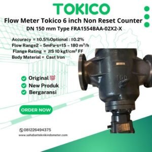 Flow Meter Tokico 6 inch Non Reset Counter DN 150 mm Type FRA1554BAA-02X2-X