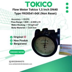 Flow Meter Tokico 1 1/2" inch Reset Counter DN 40mm - FRO0438-02X DN 40 MM