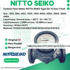 Turbine Flow Meter NITTO SEIKO Type KA 75 Size 3 Inch