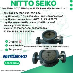 Flow Meter NITTO SEIKO type RZ 25C Resettable Register 1 Inch