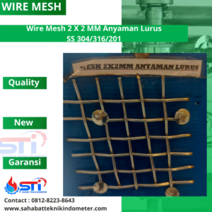 Wire Mesh 2 X 2 MM Anyaman Lurus SS 304/316/201