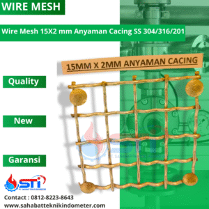 Wire Mesh 15X2 mm Anyaman Cacing SS 304/316/201