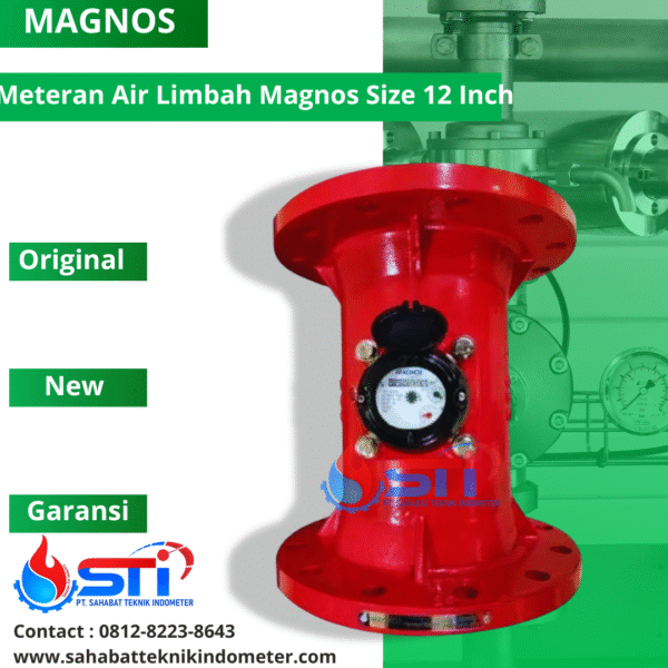 Meteran Air Limbah Magnos 12 Inch
