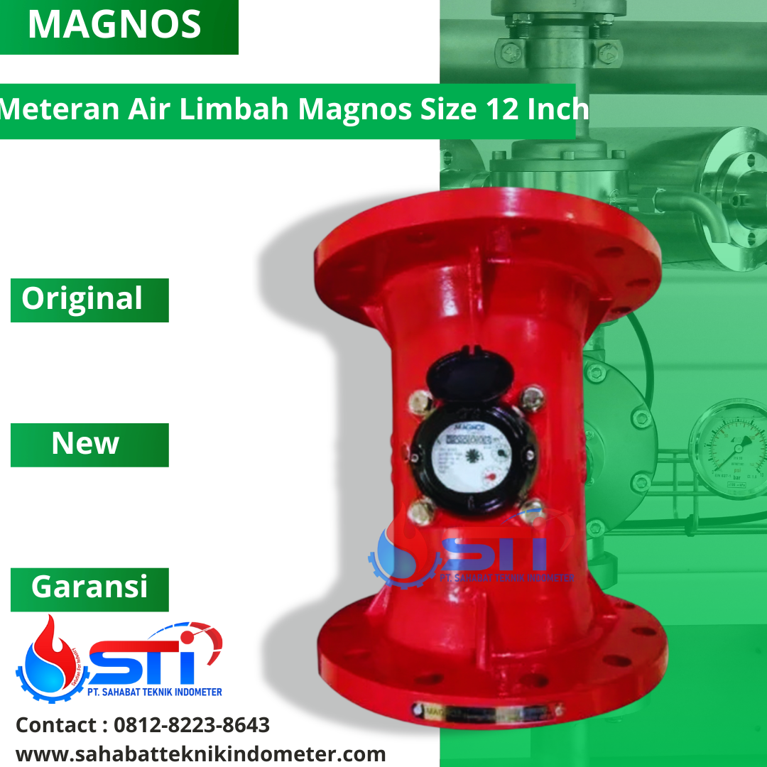 Meteran Air Limbah Magnos 12 Inch