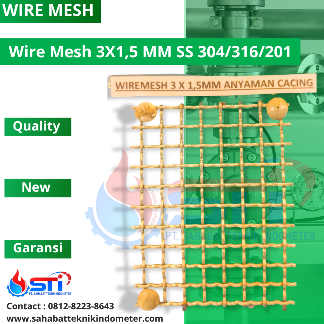 Wire Mesh 3X1,5 MM SS 304/316/201