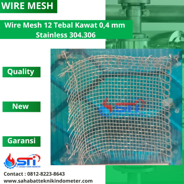 Wire Mesh 12 Tebal Kawat 0,4 mm Stainless 304.306