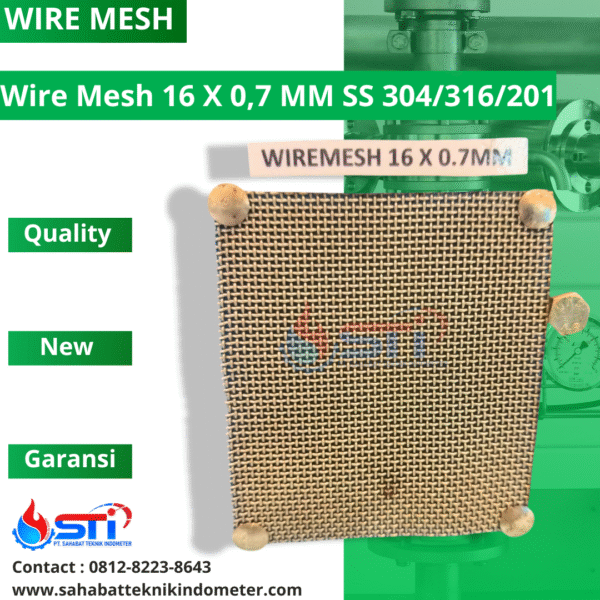 Wire Mesh 16 X 0,7 MM SS 304/316/201