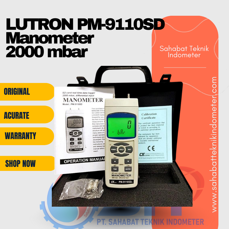LUTRON PM-9110SD Manometer 2000 mbar