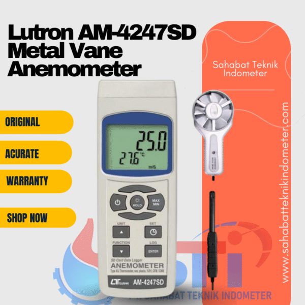 Lutron AM-4247SD Metal Vane Anemometer