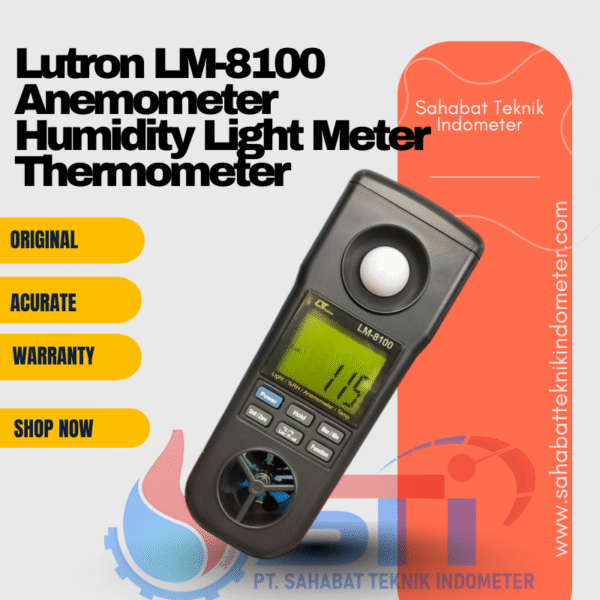 Lutron LM-8100 Anemometer Humidity Light Meter Thermometer