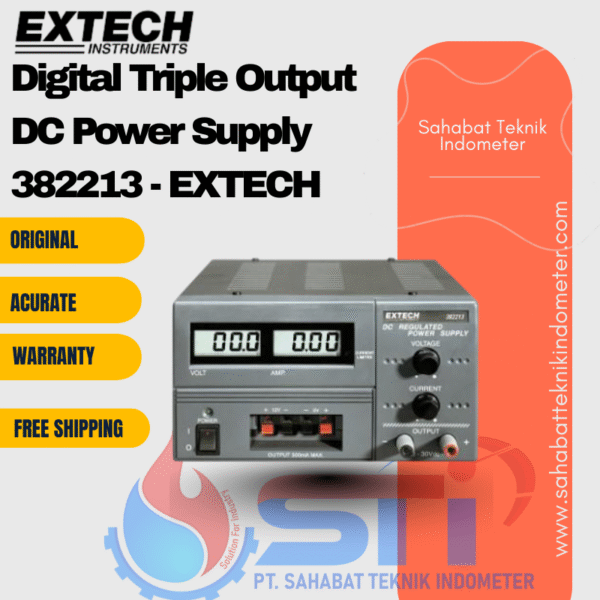 Digital Triple Output DC Power Supply 382213 - EXTECH