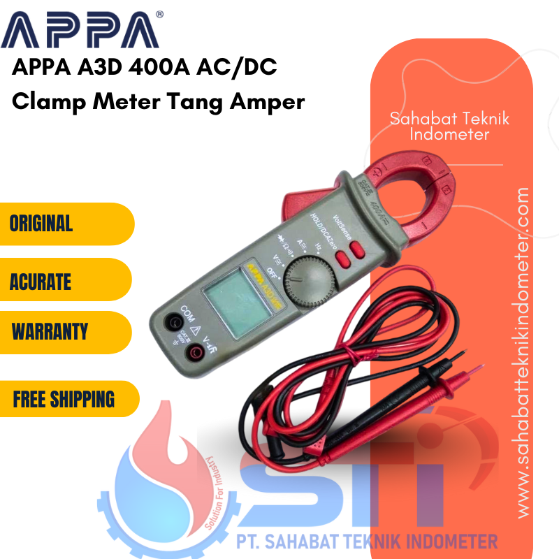 APPA A3D 400A AC/DC Clamp Meter Tang Amper