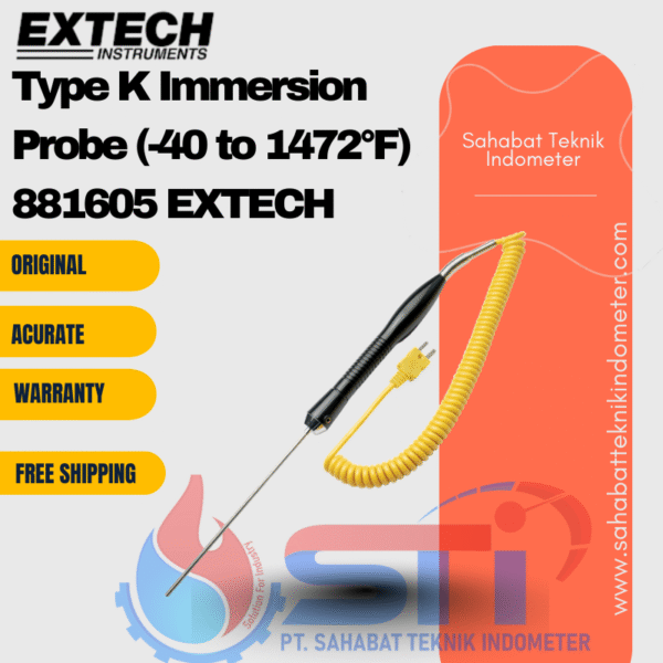 Type K Immersion Probe (-40 to 1472°F) 881605 EXTECH