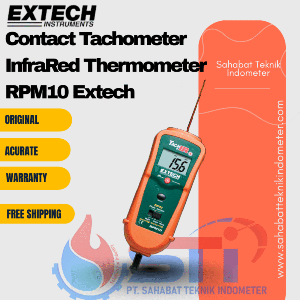 Contact Tachometer InfraRed Thermometer RPM10 Extech