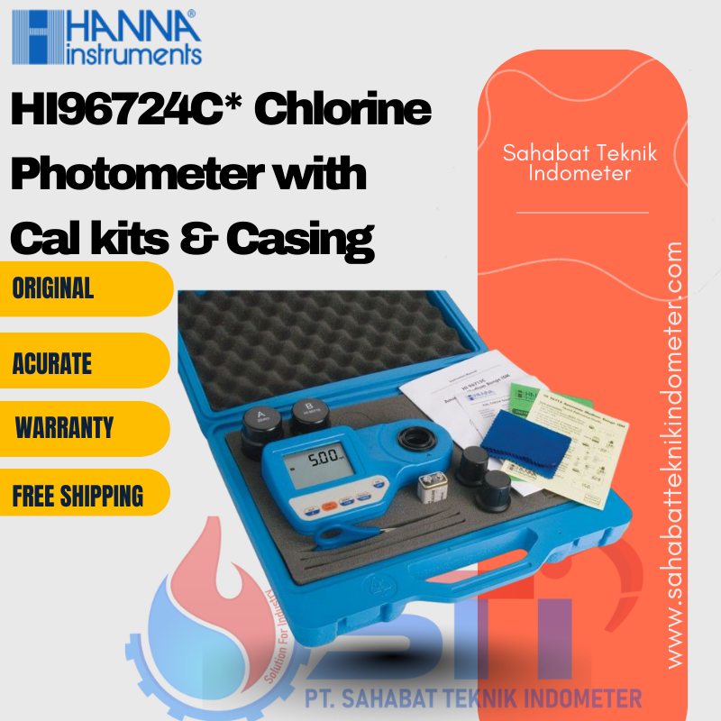 HI96724C* Chlorine Photometer with Cal kits & Casing