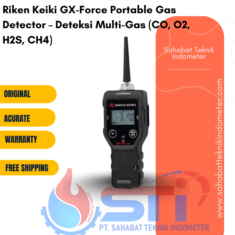 Riken Keiki GX-Force Portable Gas Detector – Deteksi Multi-Gas (CO, O2, H2S, CH4)