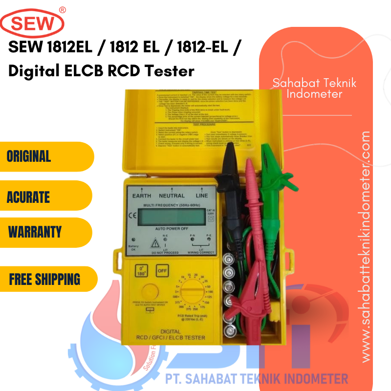 SEW 1812EL / 1812 EL / 1812-EL / Digital ELCB RCD Tester