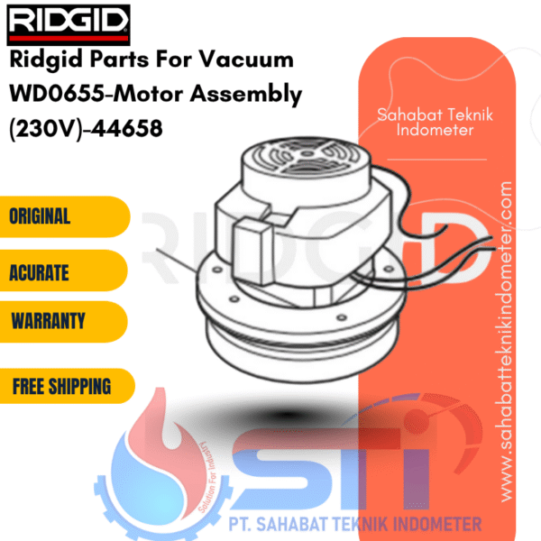 Ridgid Parts For Vacuum WD0655-Motor Assembly (230V)-44658