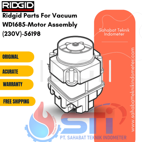 Ridgid Parts For Vacuum WD1685-Motor Assembly (230V)-56198