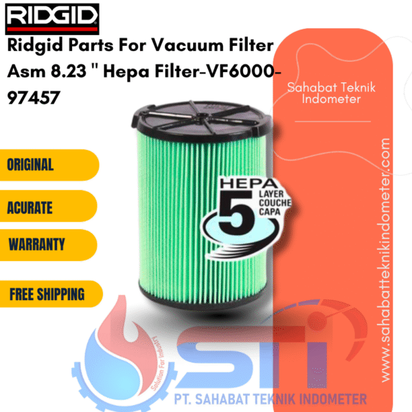 Ridgid Parts For Vacuum Filter Asm 8.23 " Hepa Filter-VF6000-97457