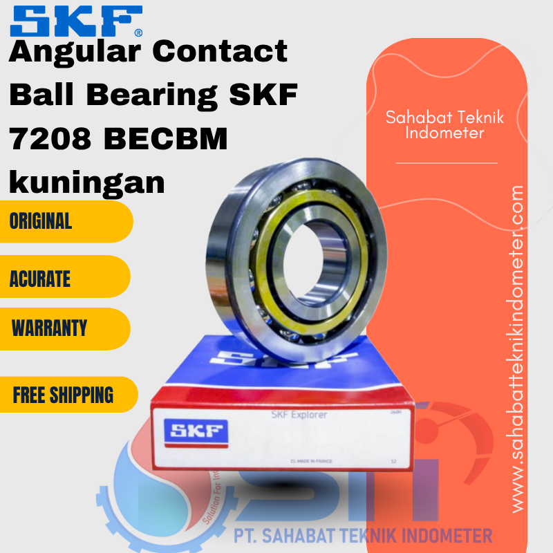 Angular Contact Ball Bearing SKF 7208 BECBM kuningan