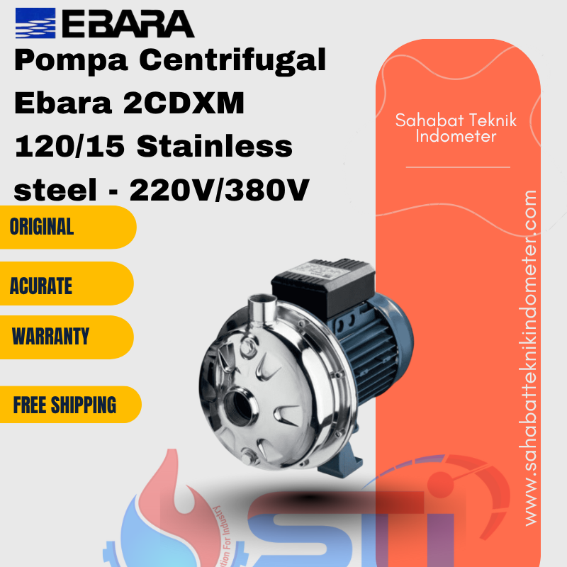 Pompa Centrifugal Ebara 2CDXM 120/15 Stainless steel - 220V/380V