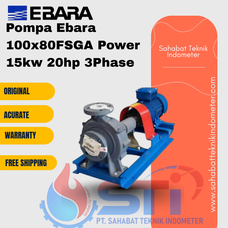 Pompa Ebara 100x80FSGA Power 15kw 20hp 3Phase