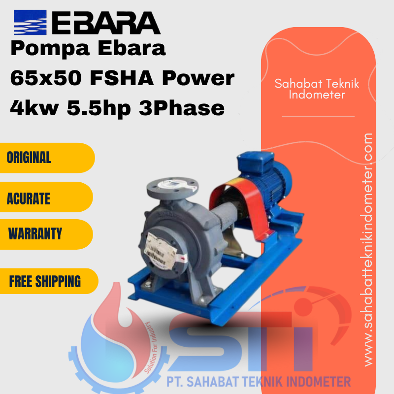 Pompa Ebara 65x50 FSHA Power 4kw 5.5hp 3Phase
