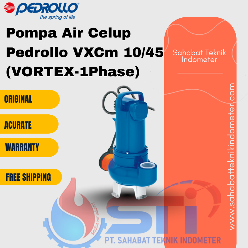 Pompa Air Celup Pedrollo VXCm 10/45 (VORTEX-1Phase)