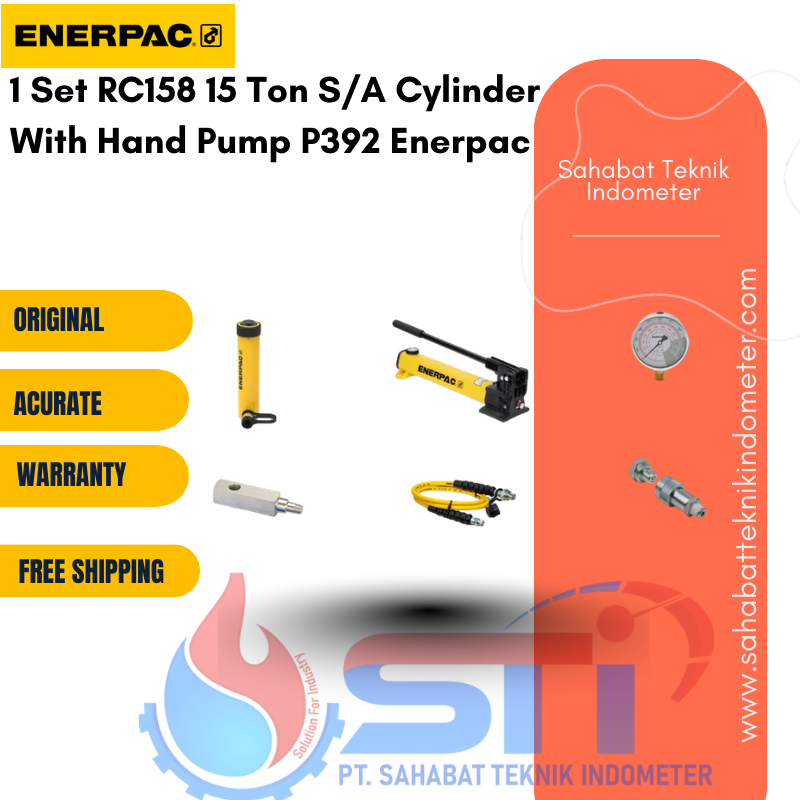 1 Set RC158 15 Ton S/A Cylinder With Hand Pump P392 Enerpac