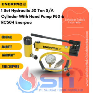 1 Set Hydraulic 50 Ton S/A Cylinder With Hand Pump P80 & RC504 Enerpac