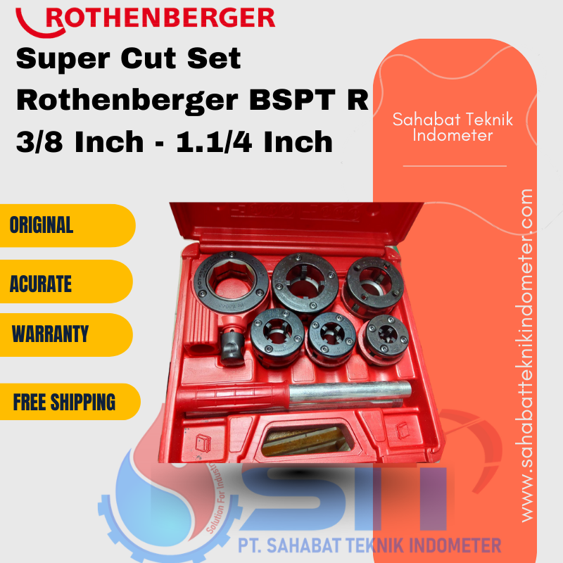Super Cut Set Rothenberger BSPT R 3/8 Inch - 1.1/4 Inch